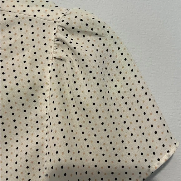 LOFT Cream and Black Polka Dot Blouse - Picture 3 of 6